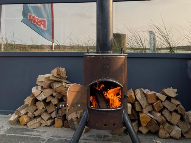 Houtkachel terras